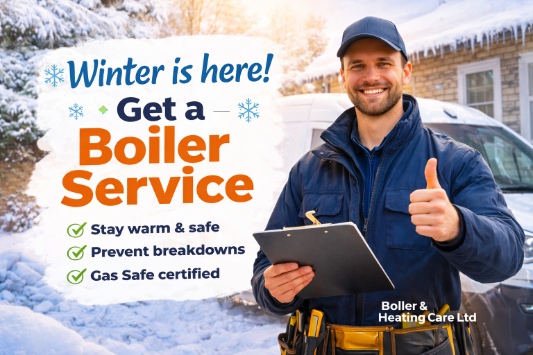 Boiler service engineer inspecting heating system during winter